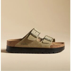 NEW Papillio/Birkenstock Arizona Platform Sandals, Green, SZ: US 7-7.5/EU 38